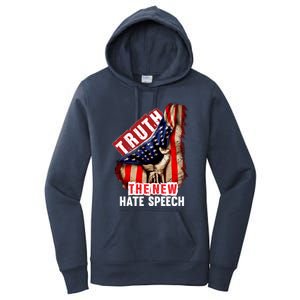 Truth The New Hate Speech Political Correctness Usa Flag Gift Women's Pullover Hoodie