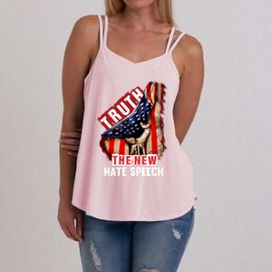 Truth The New Hate Speech Political Correctness Usa Flag Gift Women's Strappy Tank