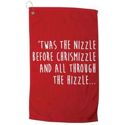 Twas The Nizzle Before Chrismizzle Funny Christmas Golf Towel