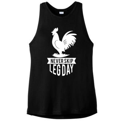 Thankgiving Turkey Never Skip Leg Day Meaningful Gift Ladies PosiCharge Tri-Blend Wicking Tank