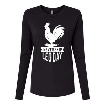 Thankgiving Turkey Never Skip Leg Day Meaningful Gift Womens Cotton Relaxed Long Sleeve T-Shirt