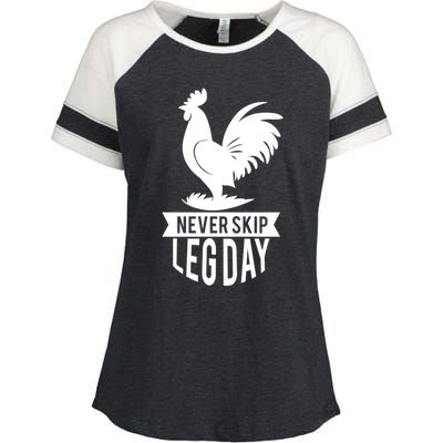 Thankgiving Turkey Never Skip Leg Day Meaningful Gift Enza Ladies Jersey Colorblock Tee