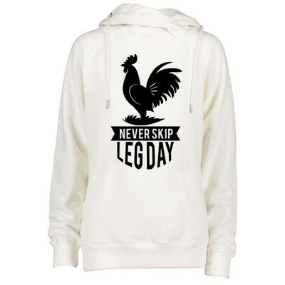 Thankgiving Turkey Never Skip Leg Day Meaningful Gift Womens Funnel Neck Pullover Hood