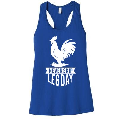 Thankgiving Turkey Never Skip Leg Day Meaningful Gift Women's Racerback Tank