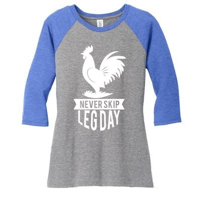 Thankgiving Turkey Never Skip Leg Day Meaningful Gift Women's Tri-Blend 3/4-Sleeve Raglan Shirt