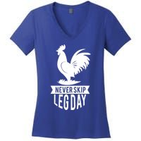 Thankgiving Turkey Never Skip Leg Day Meaningful Gift Women's V-Neck T-Shirt