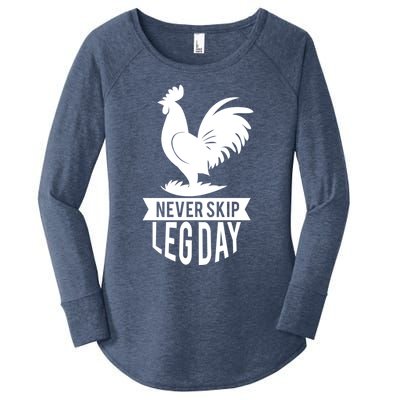 Thankgiving Turkey Never Skip Leg Day Meaningful Gift Women's Perfect Tri Tunic Long Sleeve Shirt