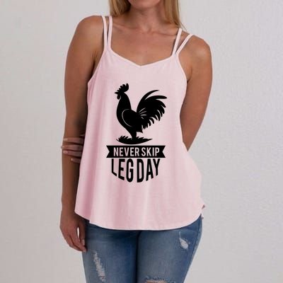 Thankgiving Turkey Never Skip Leg Day Meaningful Gift Women's Strappy Tank