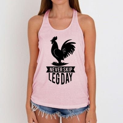 Thankgiving Turkey Never Skip Leg Day Meaningful Gift Women's Knotted Racerback Tank