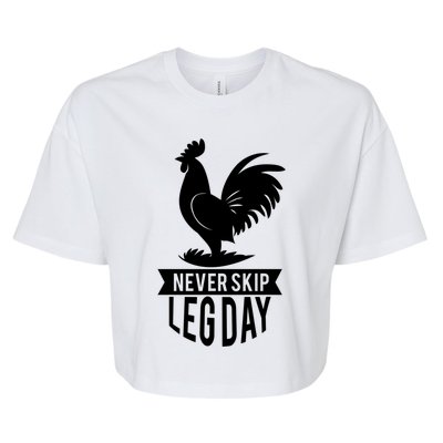 Thankgiving Turkey Never Skip Leg Day Meaningful Gift Bella+Canvas Jersey Crop Tee