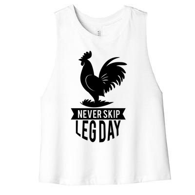 Thankgiving Turkey Never Skip Leg Day Meaningful Gift Women's Racerback Cropped Tank