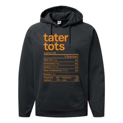 Tater Tots Nutrition Facts Funny Thanksgiving Christmas Food Performance Fleece Hoodie