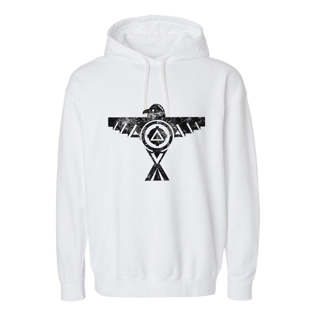 Thunderbird Tribal Native American Indian Graphic Garment-Dyed Fleece Hoodie