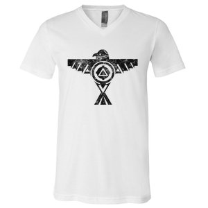 Thunderbird Tribal Native American Indian Graphic V-Neck T-Shirt