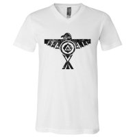 Thunderbird Tribal Native American Indian Graphic V-Neck T-Shirt