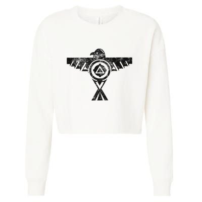 Thunderbird Tribal Native American Indian Graphic Cropped Pullover Crew