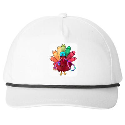 Thankful Turkey Nurse Life Thanksgiving Nursing Love Great Gift Snapback Five-Panel Rope Hat