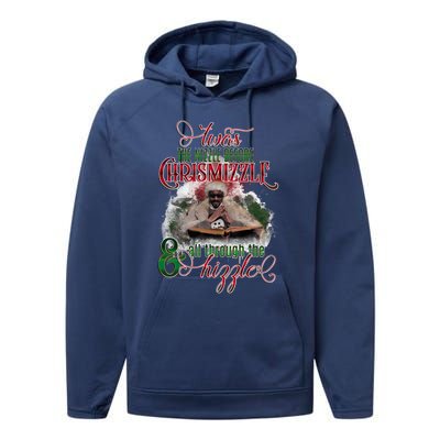 Twas The Nizzle Before Chrismizzle Hizzle Snoop Dogg Performance Fleece Hoodie