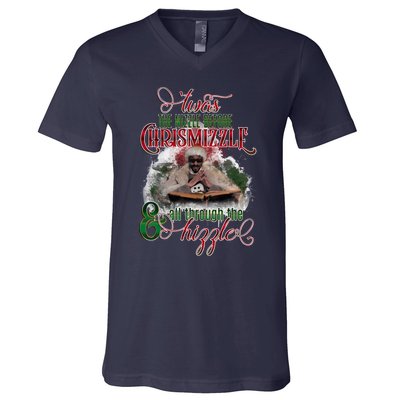 Twas The Nizzle Before Chrismizzle Hizzle Snoop Dogg V-Neck T-Shirt