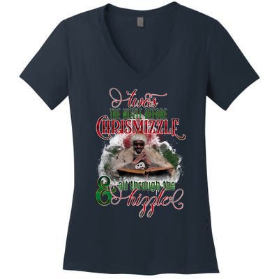 Twas The Nizzle Before Chrismizzle Hizzle Snoop Dogg Women's V-Neck T-Shirt