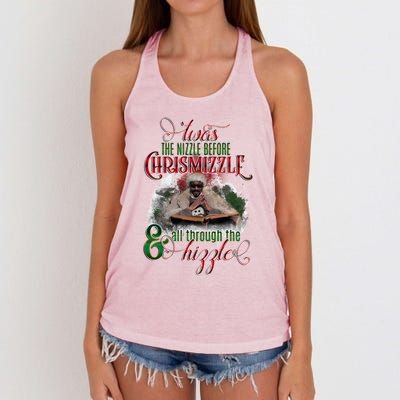 Twas The Nizzle Before Chrismizzle Hizzle Snoop Dogg Women's Knotted Racerback Tank