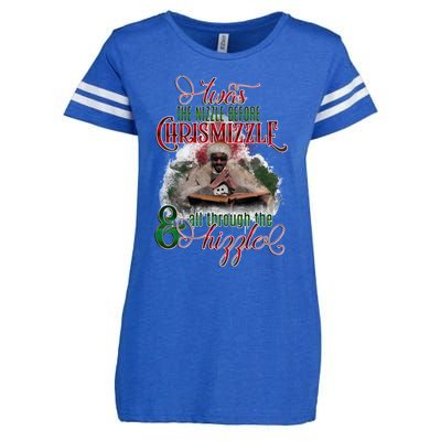 Twas The Nizzle Before Chrismizzle Hizzle Snoop Dogg Enza Ladies Jersey Football T-Shirt