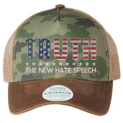 Truth The New Hate Speech Political Correctness Usa Flag Legacy Tie Dye Trucker Hat