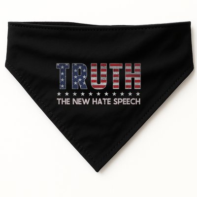 Truth The New Hate Speech Political Correctness Usa Flag USA-Made Doggie Bandana