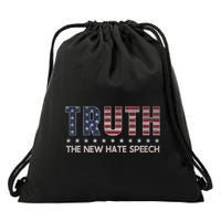 Truth The New Hate Speech Political Correctness Usa Flag Drawstring Bag