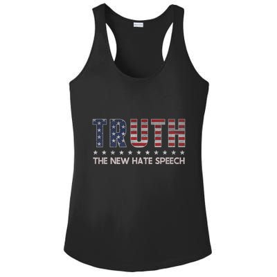Truth The New Hate Speech Political Correctness Usa Flag Ladies PosiCharge Competitor Racerback Tank