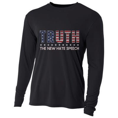 Truth The New Hate Speech Political Correctness Usa Flag Cooling Performance Long Sleeve Crew