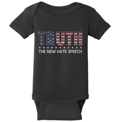 Truth The New Hate Speech Political Correctness Usa Flag Baby Bodysuit