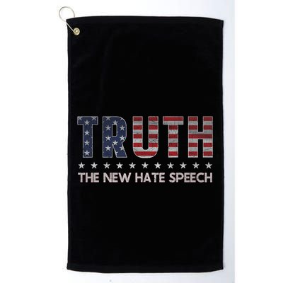 Truth The New Hate Speech Political Correctness Usa Flag Golf Towel