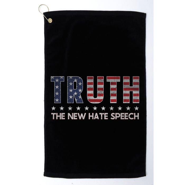 Truth The New Hate Speech Political Correctness Usa Flag Golf Towel