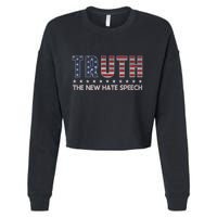 Truth The New Hate Speech Political Correctness Usa Flag Cropped Pullover Crew