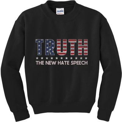 Truth The New Hate Speech Political Correctness Usa Flag Kids Sweatshirt
