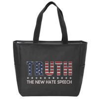 Truth The New Hate Speech Political Correctness Usa Flag Zip Tote Bag