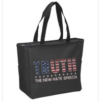 Truth The New Hate Speech Political Correctness Usa Flag Zip Tote Bag