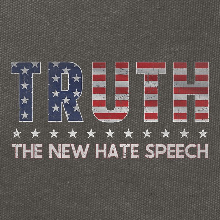 Truth The New Hate Speech Political Correctness Usa Flag Cotton Canvas Backpack