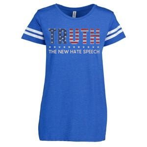 Truth The New Hate Speech Political Correctness Usa Flag Enza Ladies Jersey Football T-Shirt