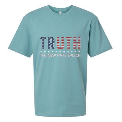 Truth The New Hate Speech Political Correctness Usa Flag Sueded Cloud Jersey T-Shirt
