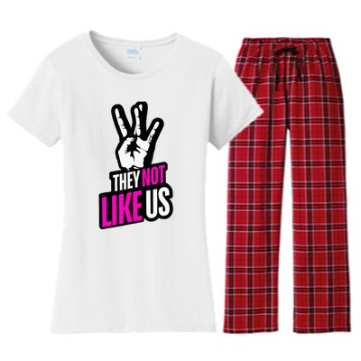 Trendy They Not Like Us For Catchy Music Women's Flannel Pajama Set