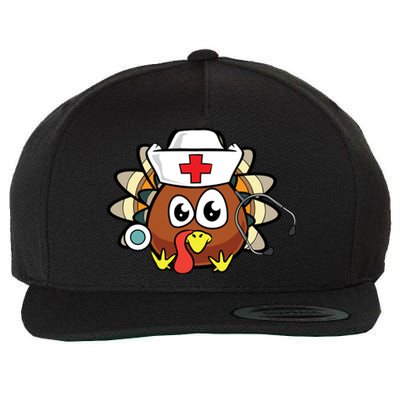 Thanksgiving Turkey Nurse Funny Rn Lpn Registered Nurse Gift Great Gift Wool Snapback Cap