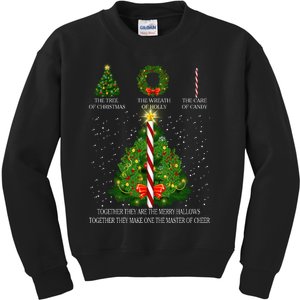 The Tree Of Christmas The Wreath Of Holly The Care Of Candy Kids Sweatshirt