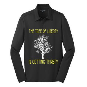 The Tree Of Liberty Is Getting Thirsty Silk Touch Performance Long Sleeve Polo