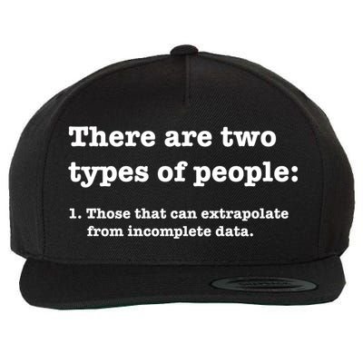 Two Types Of People Incomplete Data Extrapolate Gift Wool Snapback Cap