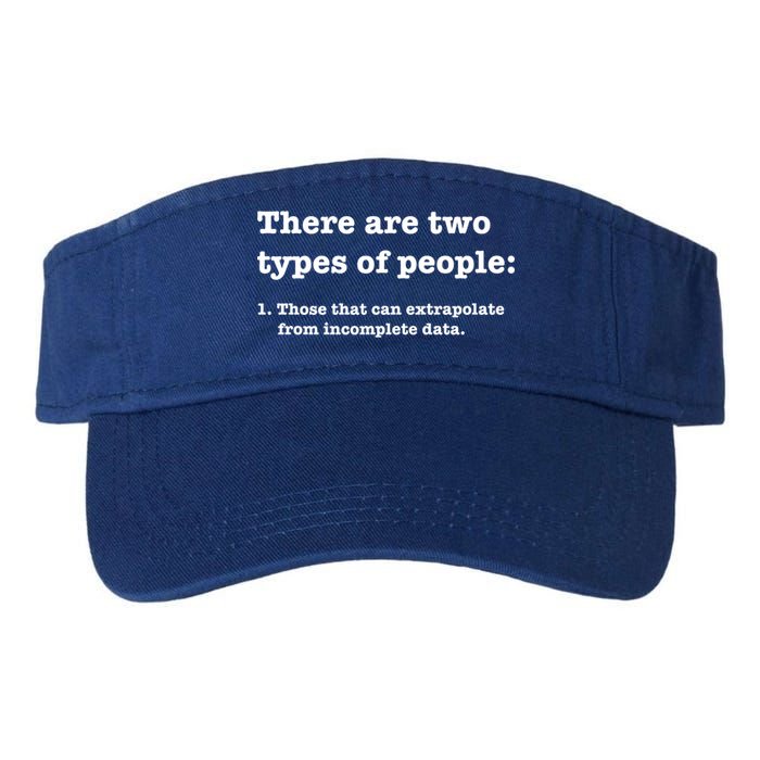 Two Types Of People Incomplete Data Extrapolate Gift Visor