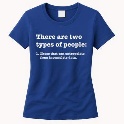 Two Types Of People Incomplete Data Extrapolate Gift Womens T-Shirt