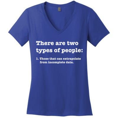 Two Types Of People Incomplete Data Extrapolate Gift Women's V-Neck T-Shirt