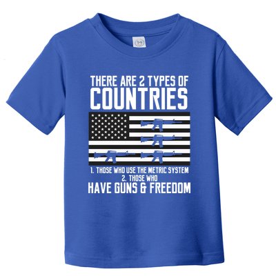 Two Types Of Countries Have Freedom Us Flag 2a Gun Rights Gift Toddler T-Shirt